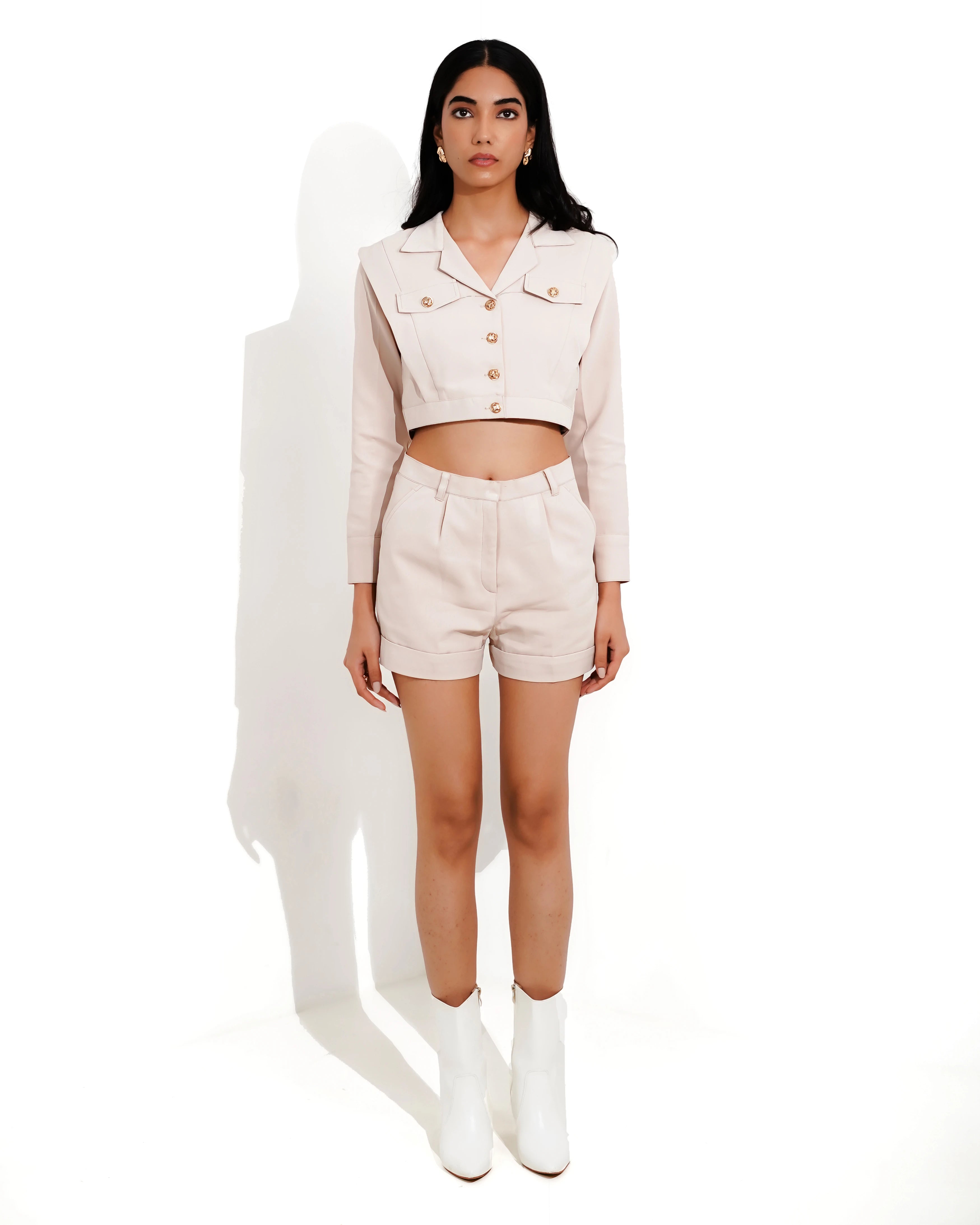 Naomi Cropped Structured Blazer Co ord Set