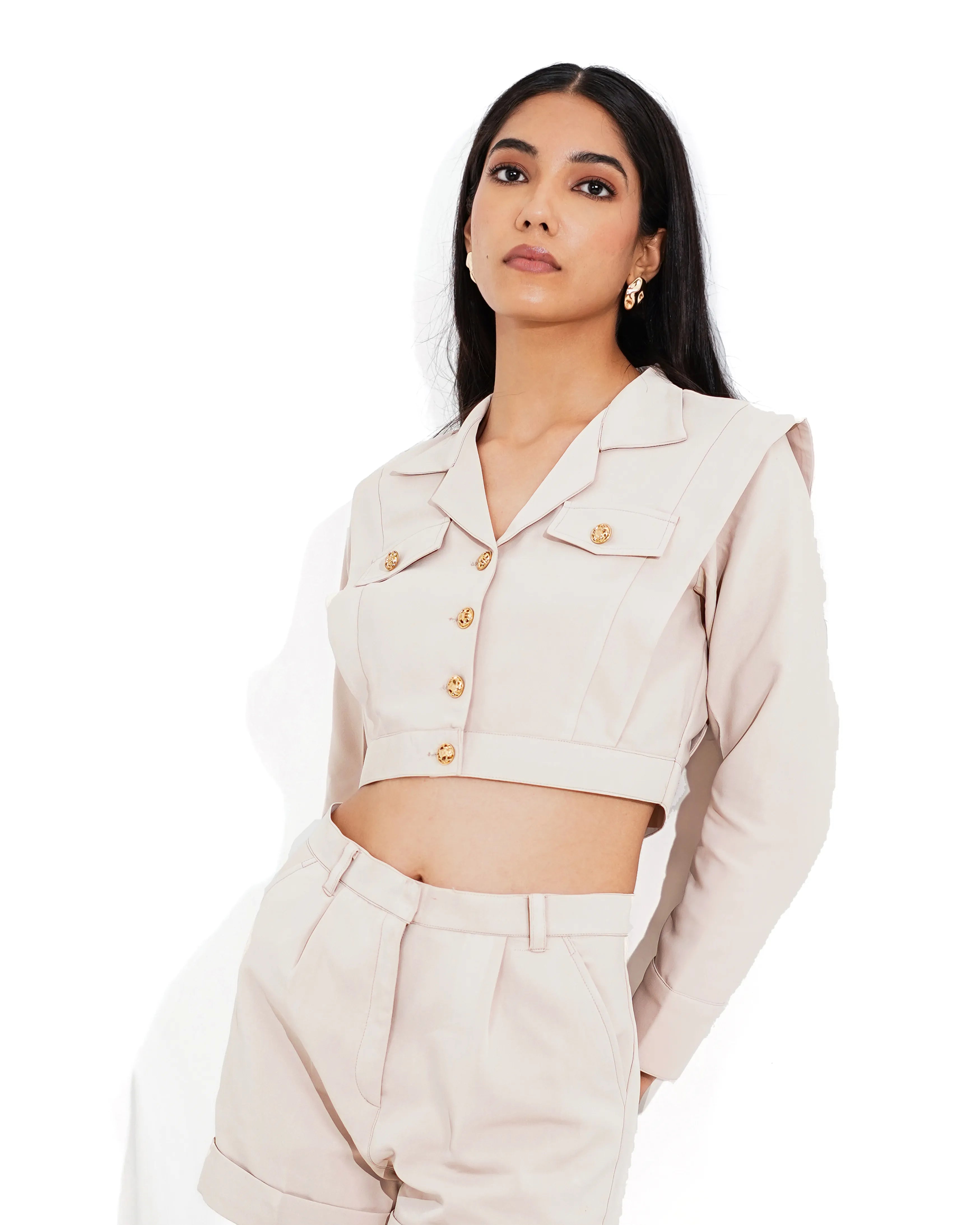 Naomi Cropped Structured Blazer Co ord Set